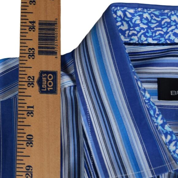 Bugatchi Men's Shirt Flip Cuff Long Sleeve Stripes & Paisley Luxurious XXXL 3XL - Picture 5 of 10